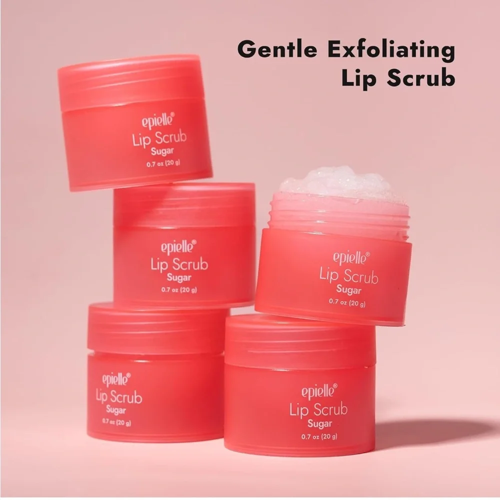 K-Beauty Epielle Lip Glow Oil Lip Sugar Scrub Cherry Lip Kit
